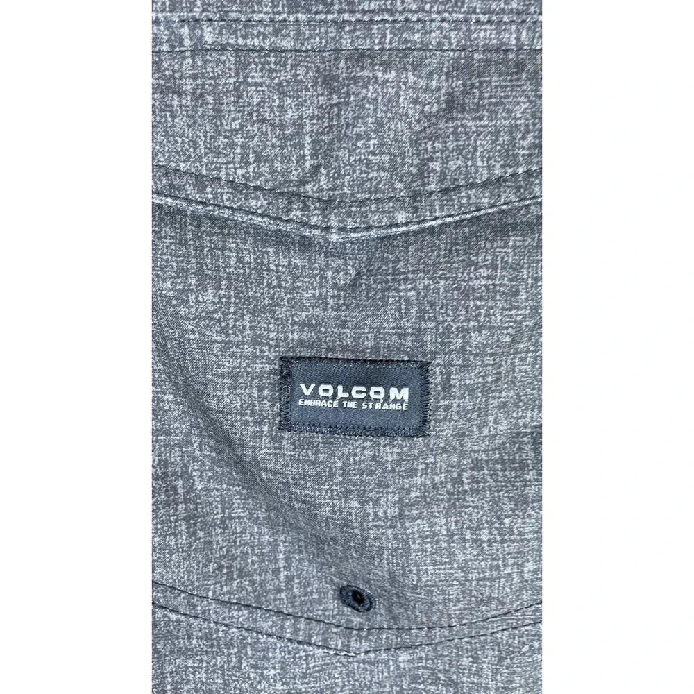 Volcom Board Shorts Mens XL Grey Excellent Heathered Swim Trunks Drawstring